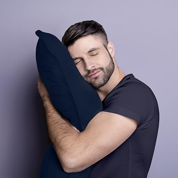 MUSA Pillows for Sleeping 40x60 cm-Premium Down Alternative Filled Bed Pillows - Hypoallergenic & Plush Hotel Pillow (Navy)