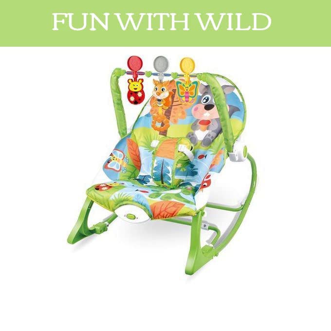 Factory Price bouncer with vibrating seat, Removable Hanging baby toys with soft cradle, gift for new born baby -Green