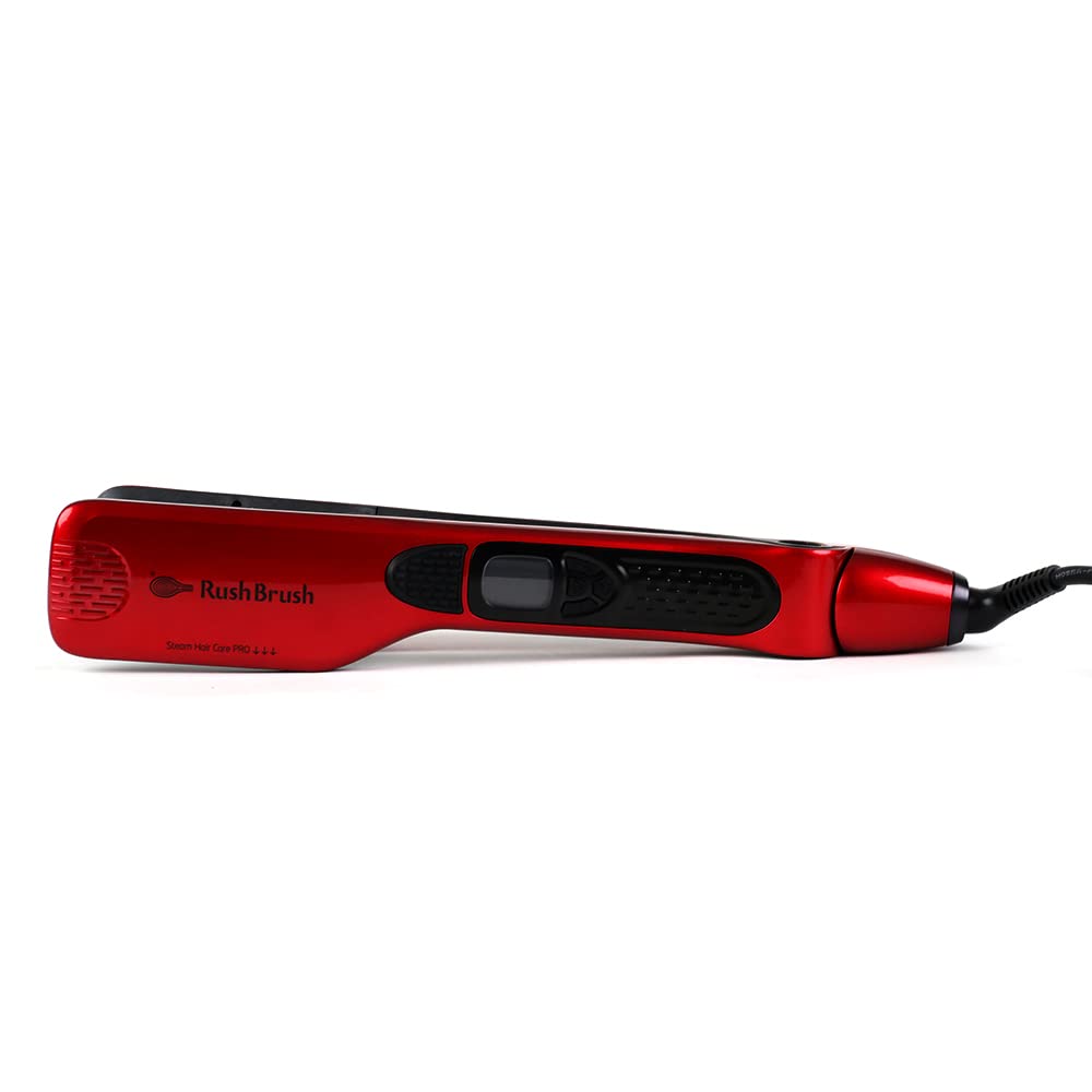 Rush Brush Steamer Pro Hair Straightener - Red