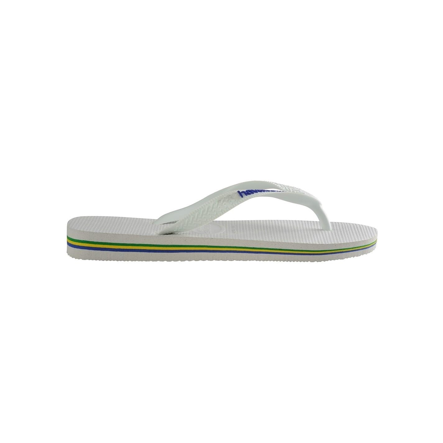 Havaianas Unisex Brasil Logo Thong Flip Flop Slipper, White, 45/46