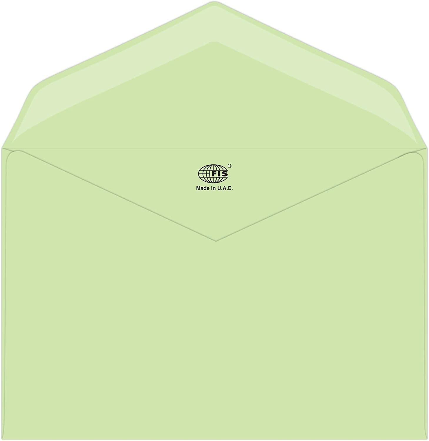 FIS FSEC8025GG50 80 GSM Neon Glued Envelopes 50-Pack, 145 x 200 mm Size, Green