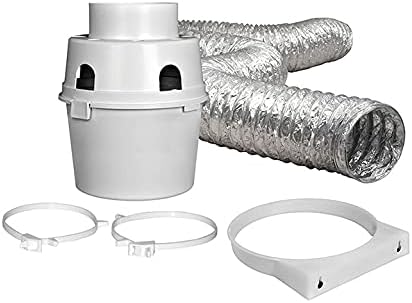 Dundas Jafine TDIDVKZW Indoor Dryer Vent Kit with 4-Inch by 5-Foot Proflex Duct, White, 4 Inch