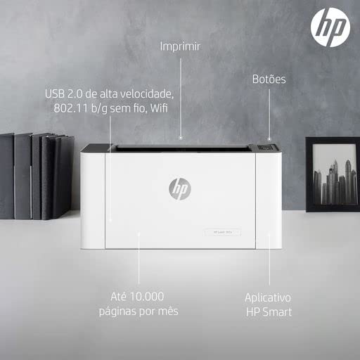 HP Laser 107w Printer - Black and white, Printer for Small Medium Business [4ZB78A]