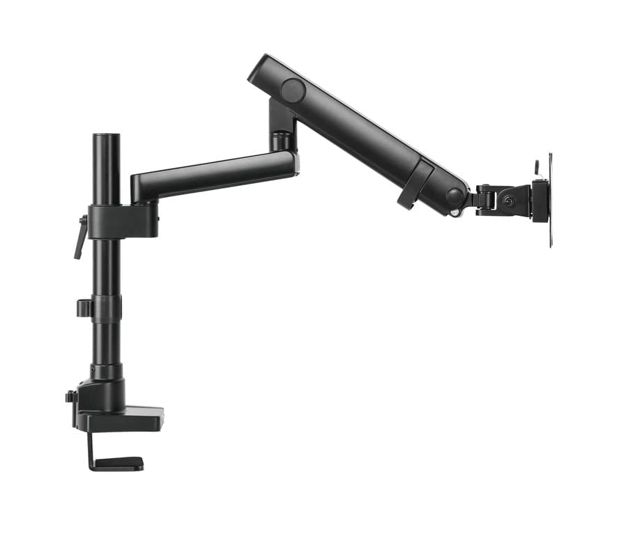 Twisted Minds Aluminum Single 17-32 Inch Lcd Slim Pole Monitor Desk Mount Fully Adjustable Gas Spring Stand For Display , 17.6Lbs Weight Capacity-Assisted Monitor Arm