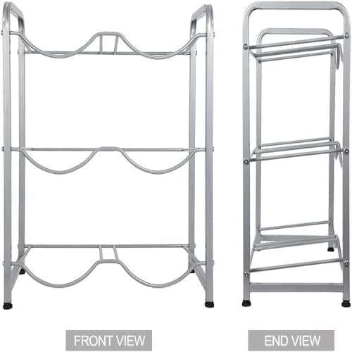 Showay ECVV 5 Gallon Water Bottle Holder, 3-Tier Water Cooler Jug Rack for 6 Bottles Heavy Duty Detachable Kitchen Organization and Storage Shelf