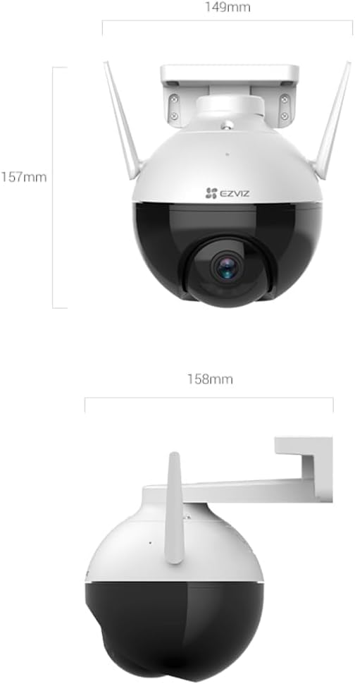 EZVIZ C8C Security Camera, Outdoor PT Surveillance Camera 1080p WiFi Camera with 360° Visual Coverage, Color Night Vision, IP65 Waterproof, Motion Detection, Audio Pick Up, Support 256GB SD Card