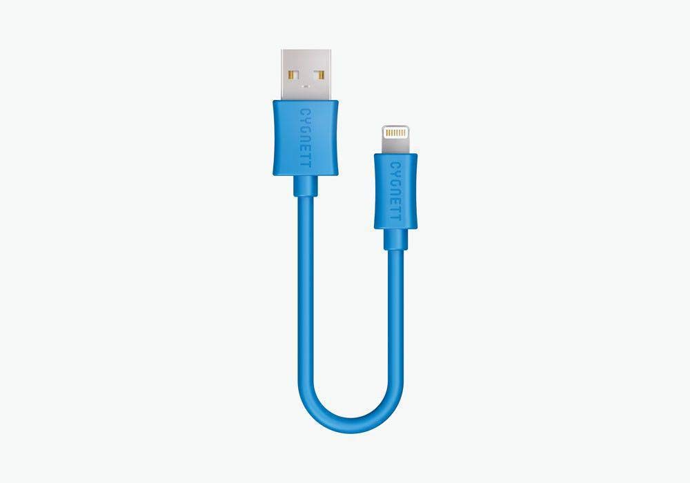 Cygnett USB-A to Lightning Cable Apple Certified MFi [Charge & Sync] [Fast Charging] Long Lasting [Durable & Fixable] [Fashionable] - All iOS Devices [iPhone/iPad] - Soft Nylon PVC -10cm-Blue