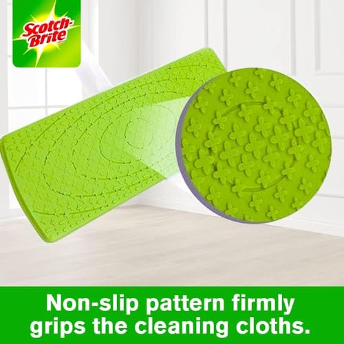 Scotch-Brite Easy Sweeper Kit (Support + Stick + 5 Mop Wet Cloths 28cm x 21cm) | Disposable Mop & Refill | Floor Brush | clean effectively| Hygienic | Wood | Vinyl | Ceramic | All Floors | 1 Kit/pack