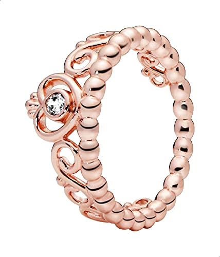 Pandora 180880CZ-60 Sterling Silver Tiara Shape Ring for Women - Rose Gold