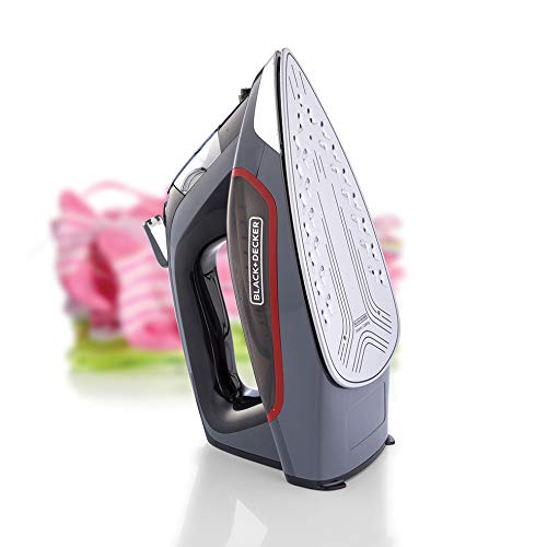 Black & Decker 2200W 90g/min Steam Steam Iron With 380ml Capacity, Ceramic Coated Soleplate with Anti Calc Anti Drip, Self Clean and Auto Shutoff, Removes Stubborn Creases X2050-B5