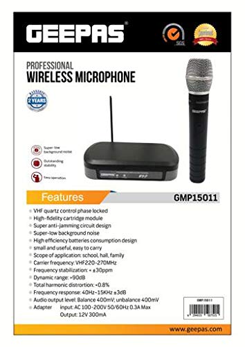 GEEPAS PROFESSIONAL WIRELESS MICROPHONE - GMP15011