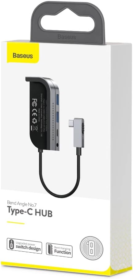 Baseus bend angle no.7 multifunctional type-c hub converter (upgrade)