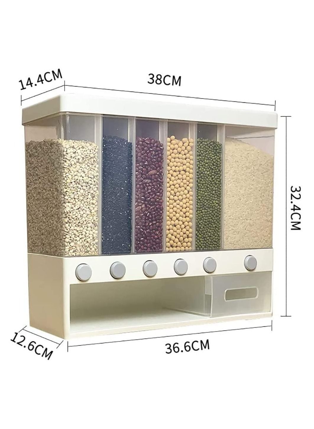 Wall-Mounted Grains Food Dispenser - Home Kitchen Storage Tank for Rice and More