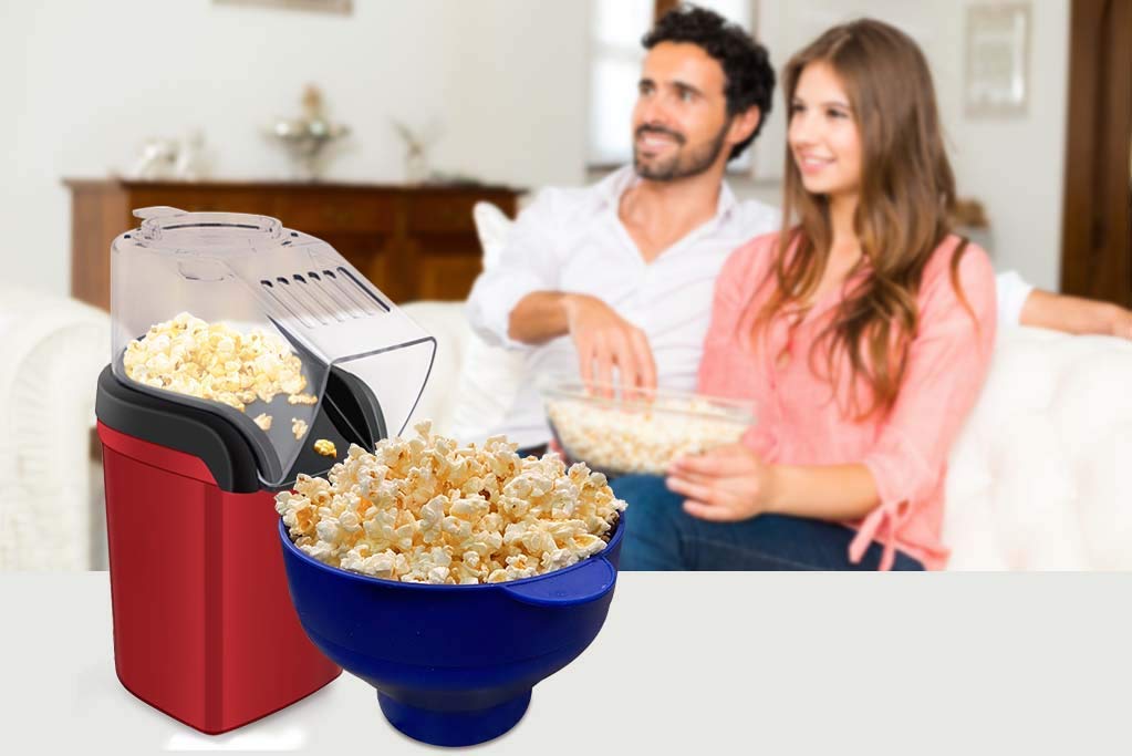 eWINNER Hot Air Popper Electric Popcorn Maker Machine No oil needed, Healthy & Delicious Snack for Kids Adults Home Party Snack Great for Holding Parties in Home & Watching Movies with Family