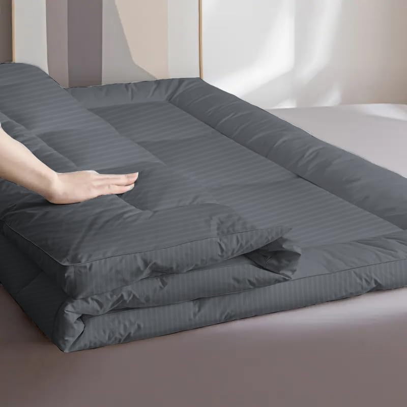 Sleep Well Soft Material Stripe Mattress Topper - 600GSM (180x200+7cm - Grey)