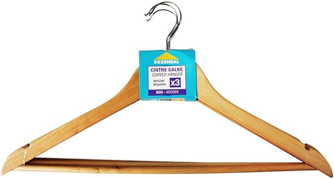 Rozenbal Wood Clothes Hanger - Pack of 3