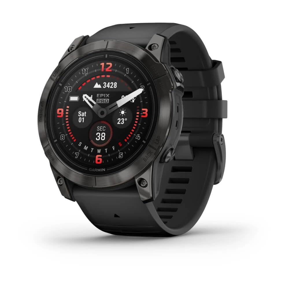 GARMIN EPIX PRO (GEN 2) SAPPHIRE EDITION- 51MM - CARBON GRAY DLC TITANIUM WITH BLACK SILICONE BAND