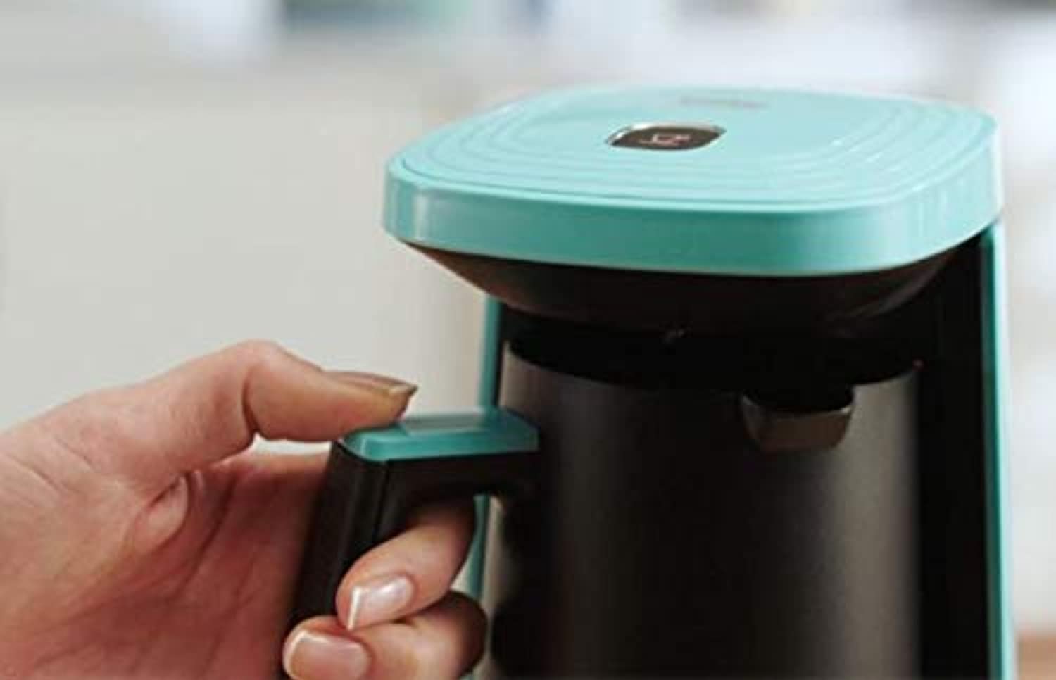 Beko Turkish Coffee Machine, 500W, 3 Cup, One touch control, lack of bean indicator, Anti-Spill Made In Turkey - Blue, TKM2940M, 1 Year Manufacturer Warranty