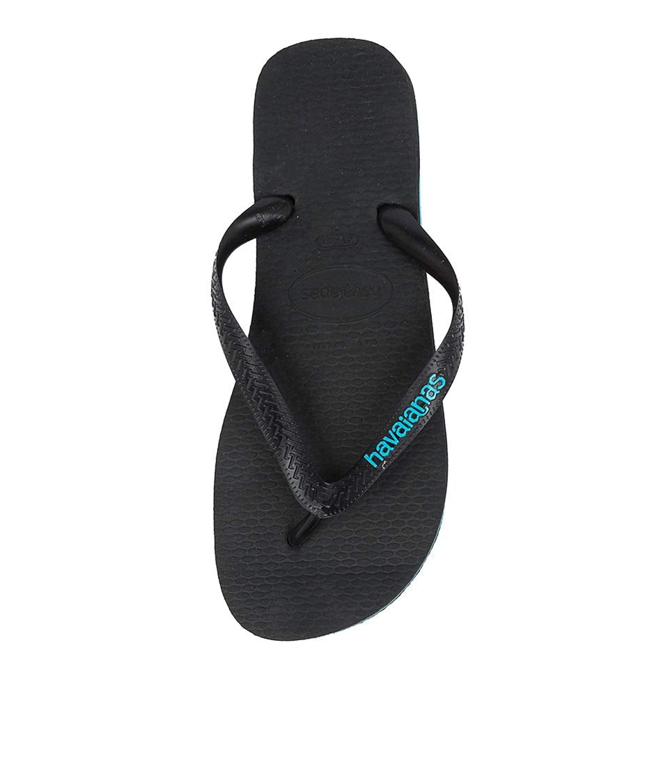 Havaianas Hav Logo Filete Black/Black/Turquoise Boy's Flip-Flop