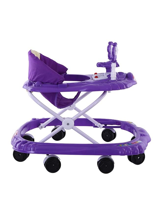 BABY PLUS Collapsible Foldable Baby Walker for Toddlers, Purple/White