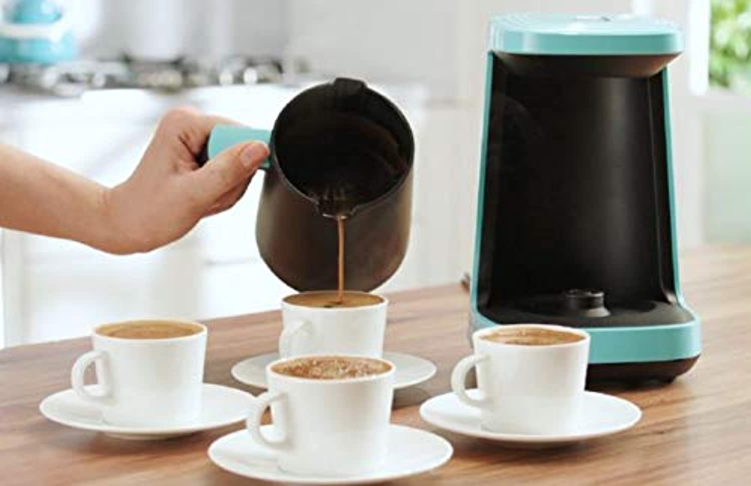 Beko Turkish Coffee Machine, 500W, 3 Cup, One touch control, lack of bean indicator, Anti-Spill Made In Turkey - Blue, TKM2940M, 1 Year Manufacturer Warranty