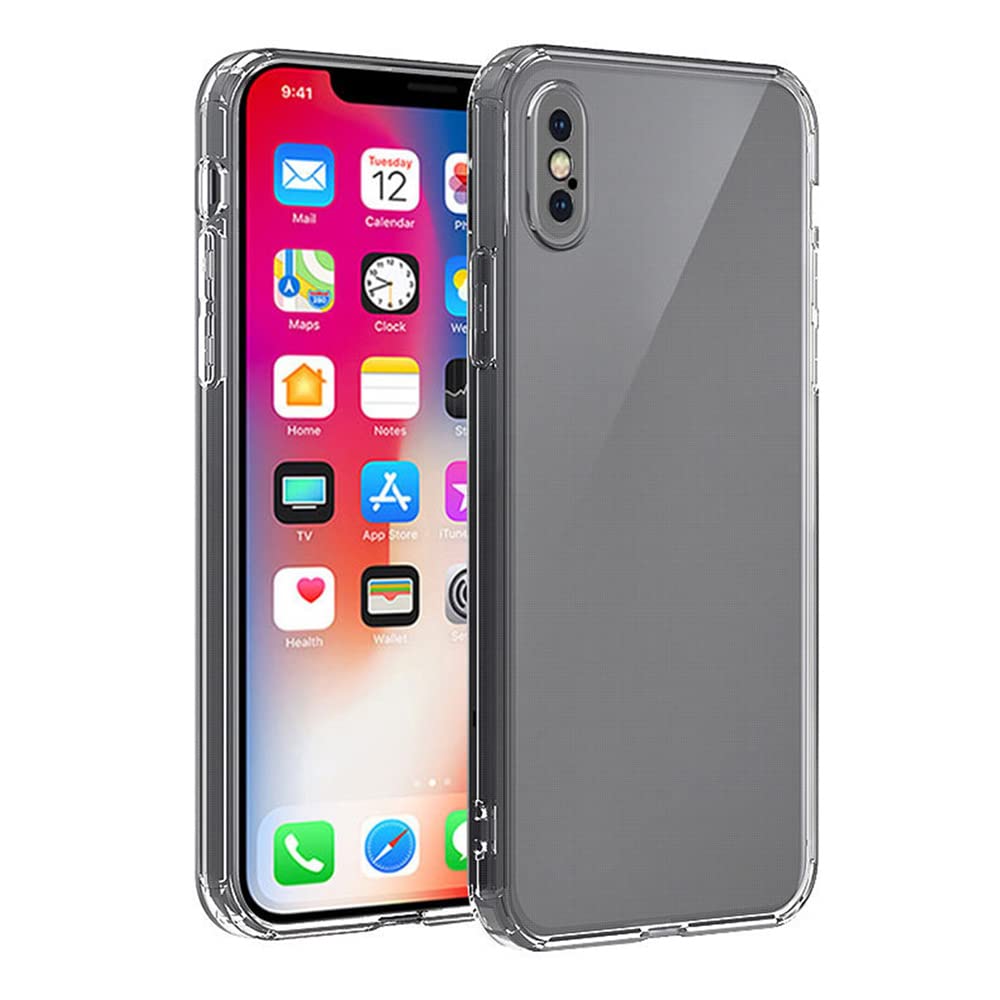 Muguian Case for iPhone xs, 5.8-Inch, Silky-Soft Touch, Full-Body Protective Case, Shockproof Cover with Microfiber Lining(Crystal Clear)