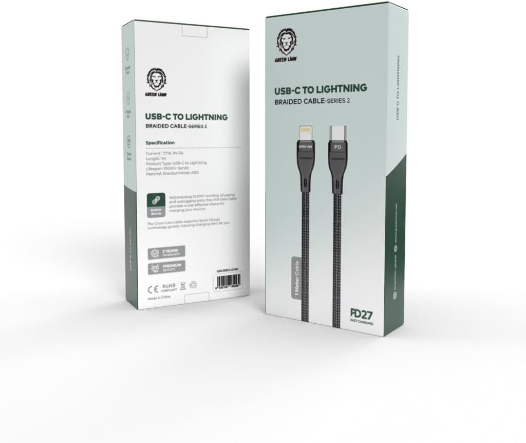 Green Lion USB-C To Lighting Braided Cable Series 2 (1m)