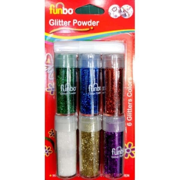 Funbo Glitter Powder 6-Piece Set, 50 g, Neon