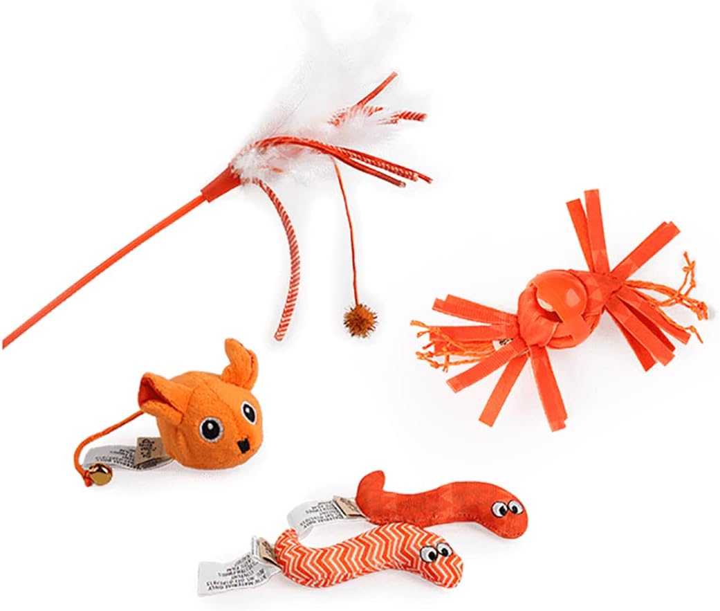 All for Paws Modern Cat Magic Wings Wand - Orange