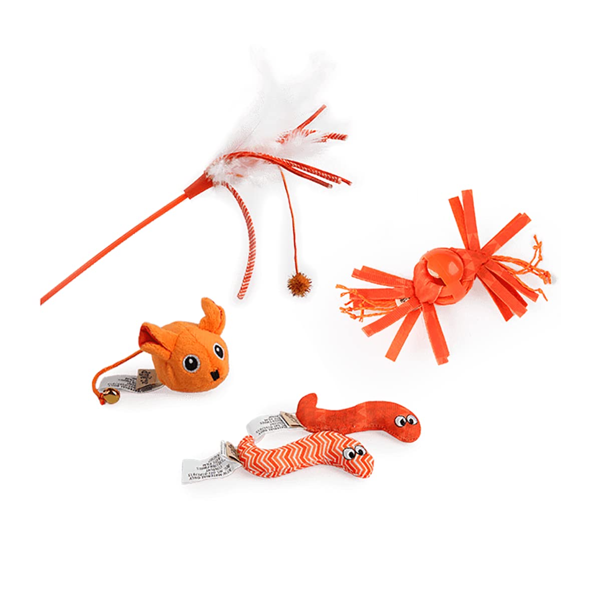 All for Paws Modern Cat Magic Wings Wand - Orange