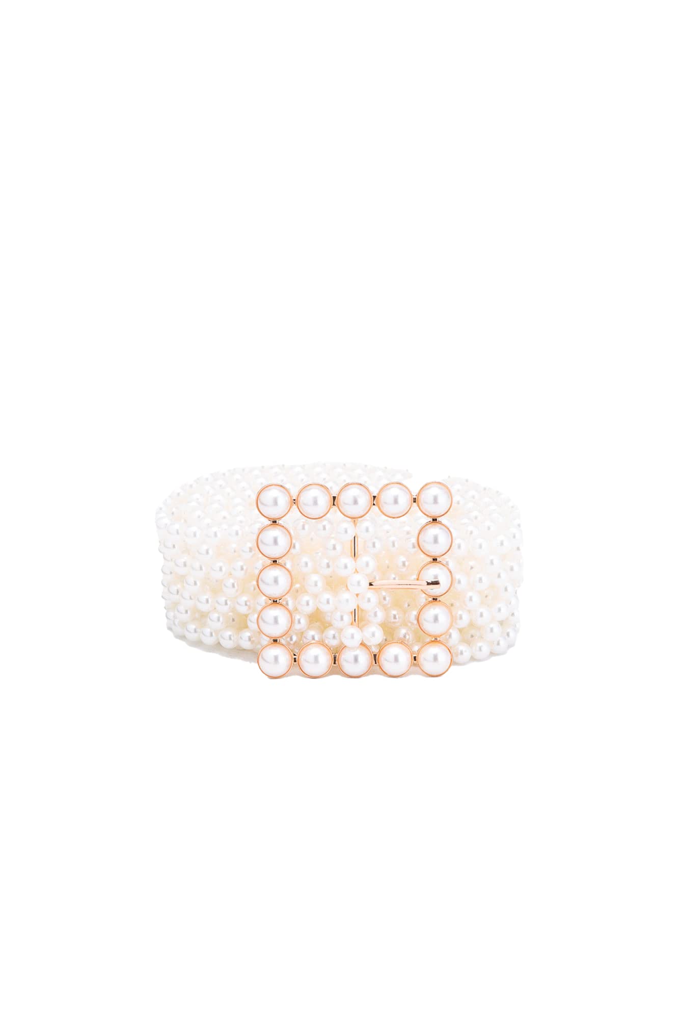 Low Waist Full Pearl Wrap Around Belt - Pearl White - Pearl - One Size