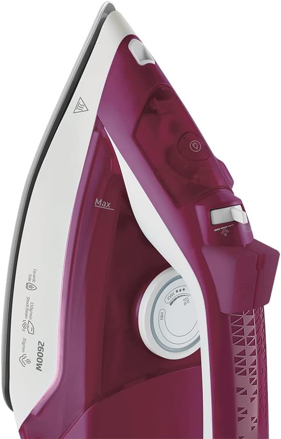 Beko SIM 3126 R Steam Iron, 2600 W, Ceramic Coated Soleplate with Steam Pools, Auto Shut-Off - Purple