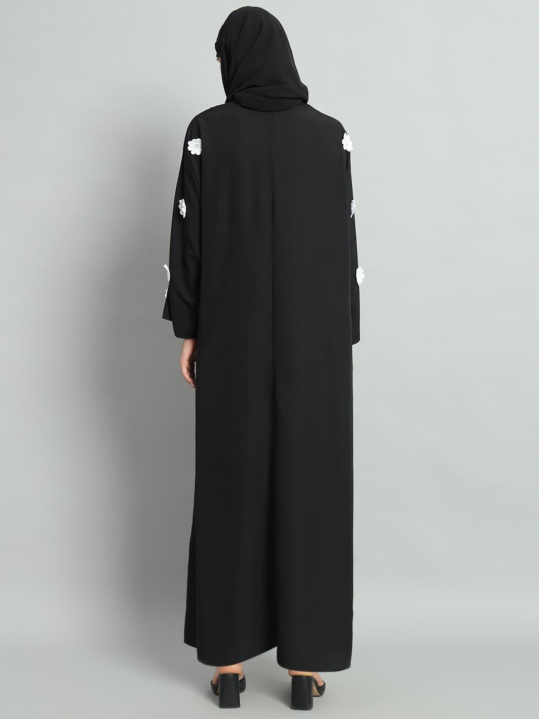 Styleville.in Black Solid Abaya with hijab for women