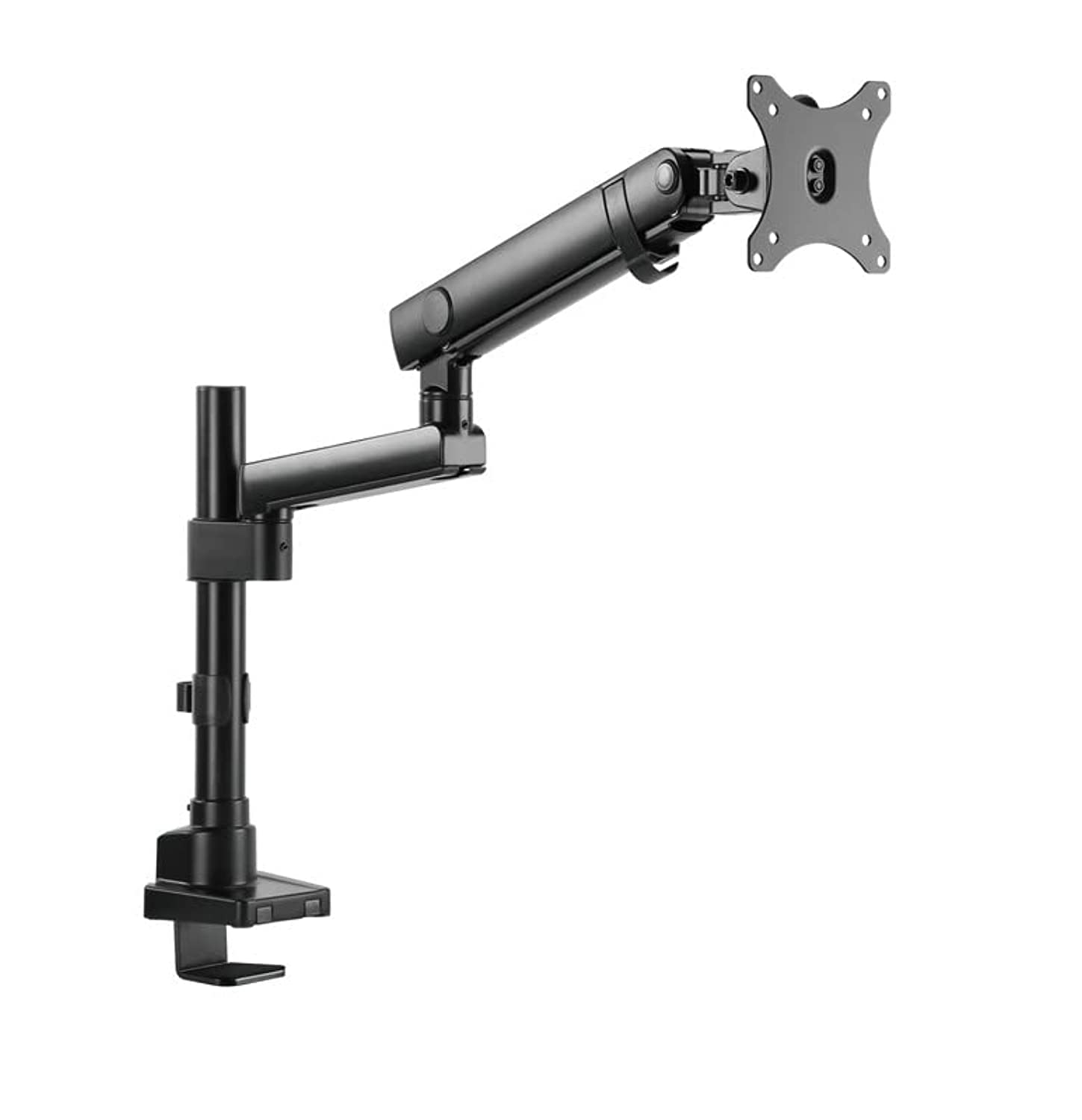 Twisted Minds Aluminum Single 17-32 Inch Lcd Slim Pole Monitor Desk Mount Fully Adjustable Gas Spring Stand For Display , 17.6Lbs Weight Capacity-Assisted Monitor Arm