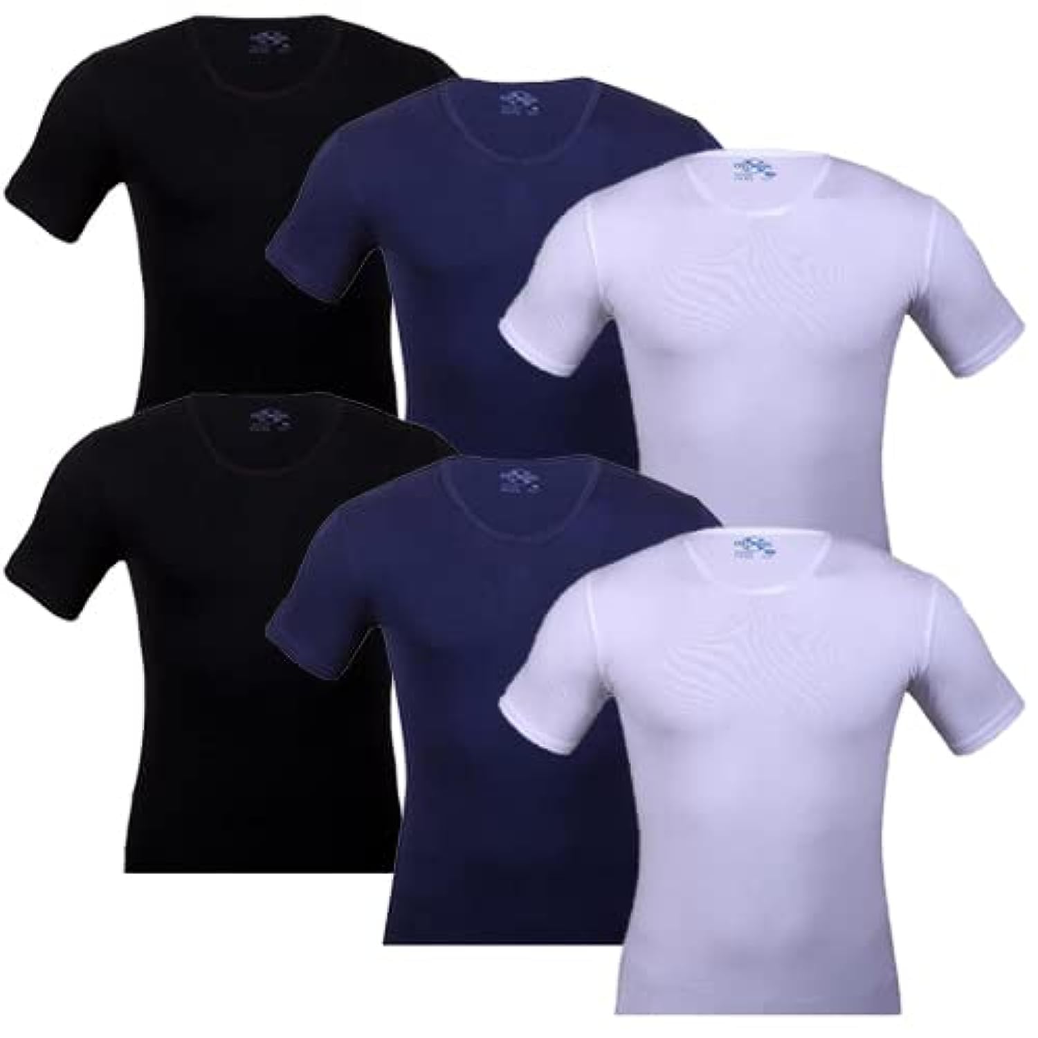 Cottonil set of 6 Undershirt O neck Multicolor:SIZE(3) M