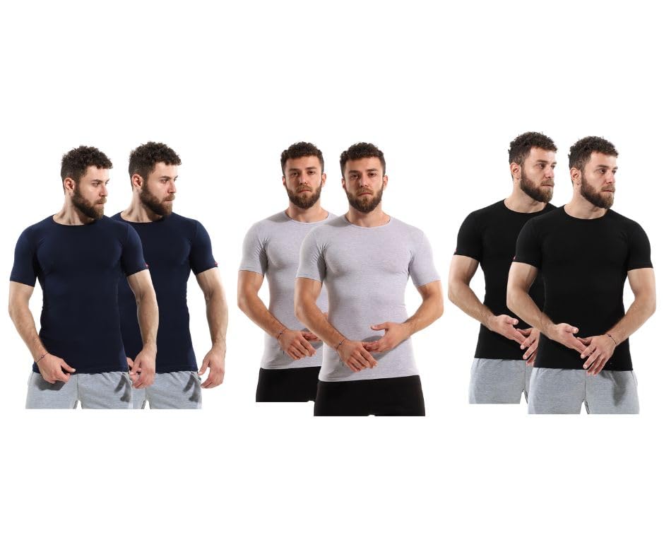 COTTONIL Mens Cottonil set of 6 Undershirt O nick Multicolor 4XL Underwear