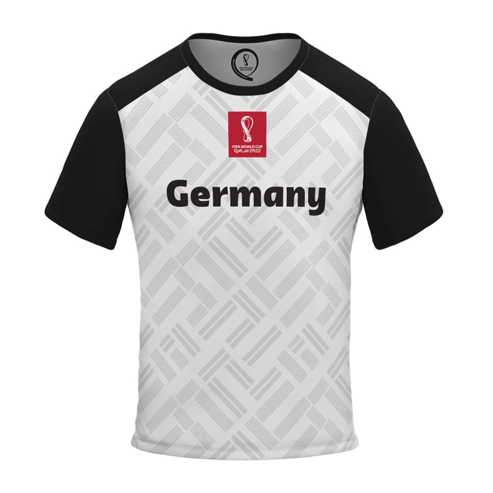 FIFA World Cup Qatar 2022 GERMANY BOY'S TSHIRT - BLACK AND WHITE