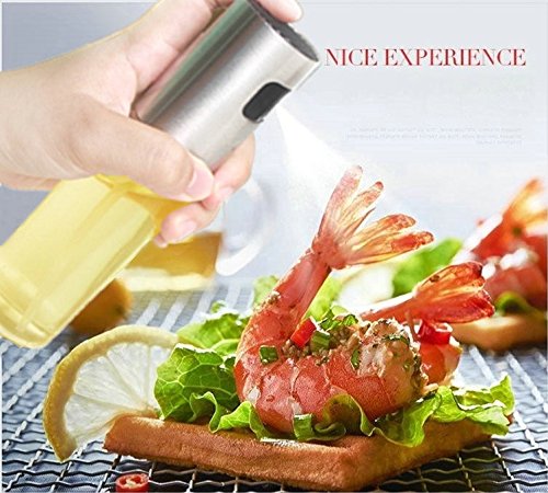 Olive Oil Sprayer, Food-grade Glass Oil Spray Bottle Oil Misters Vinegar Bottle Oil Dispenser for Cooking, Salad, BBQ, Kitchen Baking, Roasting, 3.42-ounce Capacity