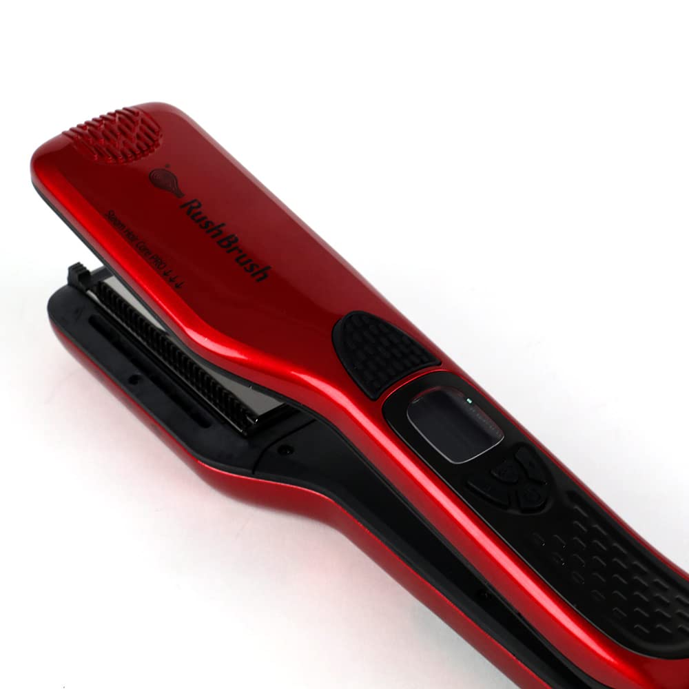 Rush Brush Steamer Pro Hair Straightener - Red