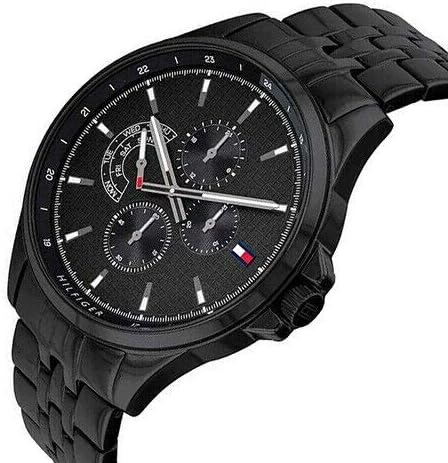 Tommy Hilfiger Shawn Men's Black Dial Stainless Steel Watch - 1791611