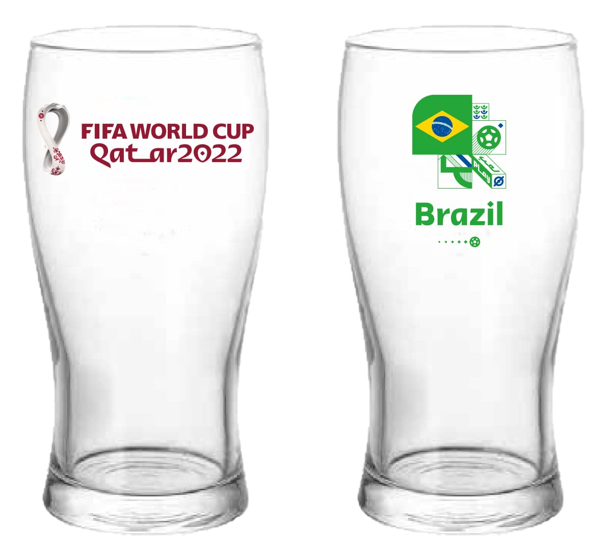 FIFA World Cup Qatar 2022 Glass Tumbler 500ml Brazil, RT50121102B