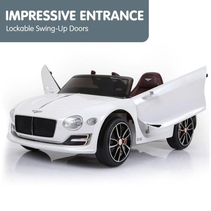 Baybee Licensed Bentley Battery Operated Car for Kids, Ride on Toys Kids Car with Leather Seat, Music & Light | Baby Big Electric Car | Battery Car for Kids to Drive 2 to 6 Years Boys Girls (White)