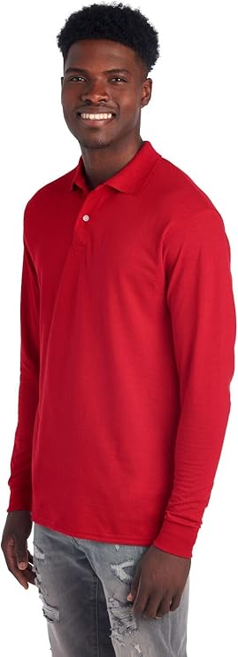 Jerzees Men's Spot Shield Long Sleeve Polo Sport Shirt Polo Shirt (pack of 1)