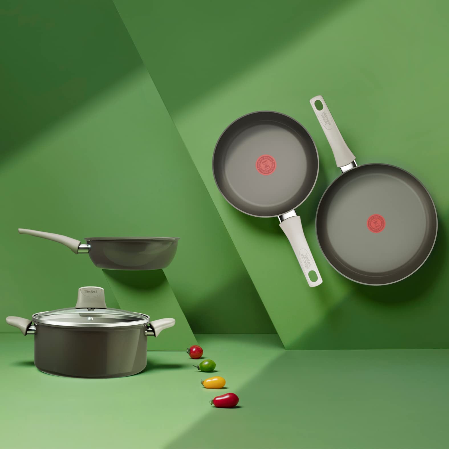 TEFAL Frying Pan |Renewal 30 cm Non-Stick Ceramic Coating Fry Pan |Eco-Designed |Recycled |Healthy Cooking |Thermo-Signal™ |Safe |Made in France |Induction Compatible | C4260753