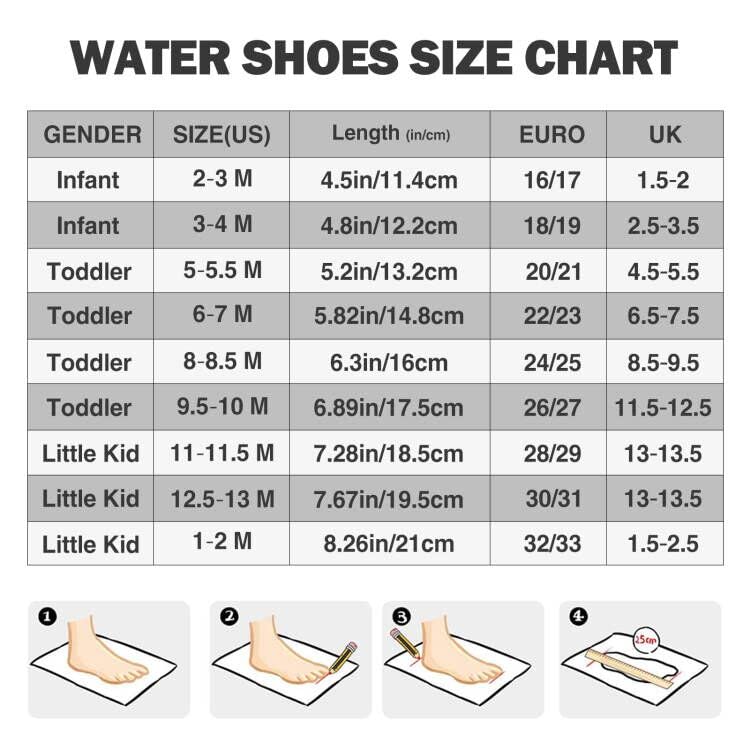 JOTO Water Shoes Beach Socks for Kids Toddler Baby Girls Boys, Barefoot Quick-Dry Non-Slip Swim Socks Aqua Water Shoes for Beach Swimming Pool Water Park