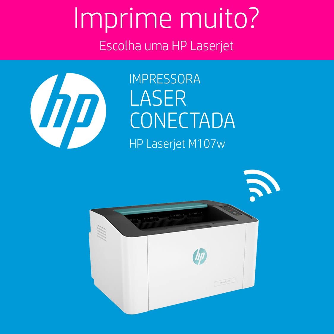HP Laser 107w Printer - Black and white, Printer for Small Medium Business [4ZB78A]
