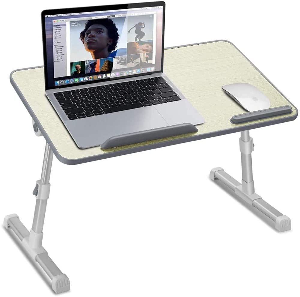 Showay IBAMA Portable Laptop Stand Table - Height and Angle Adjustable Desk, Folding Table for Writing, Bed, Sofa, and Couch with Anti-Slip Pad, Grey