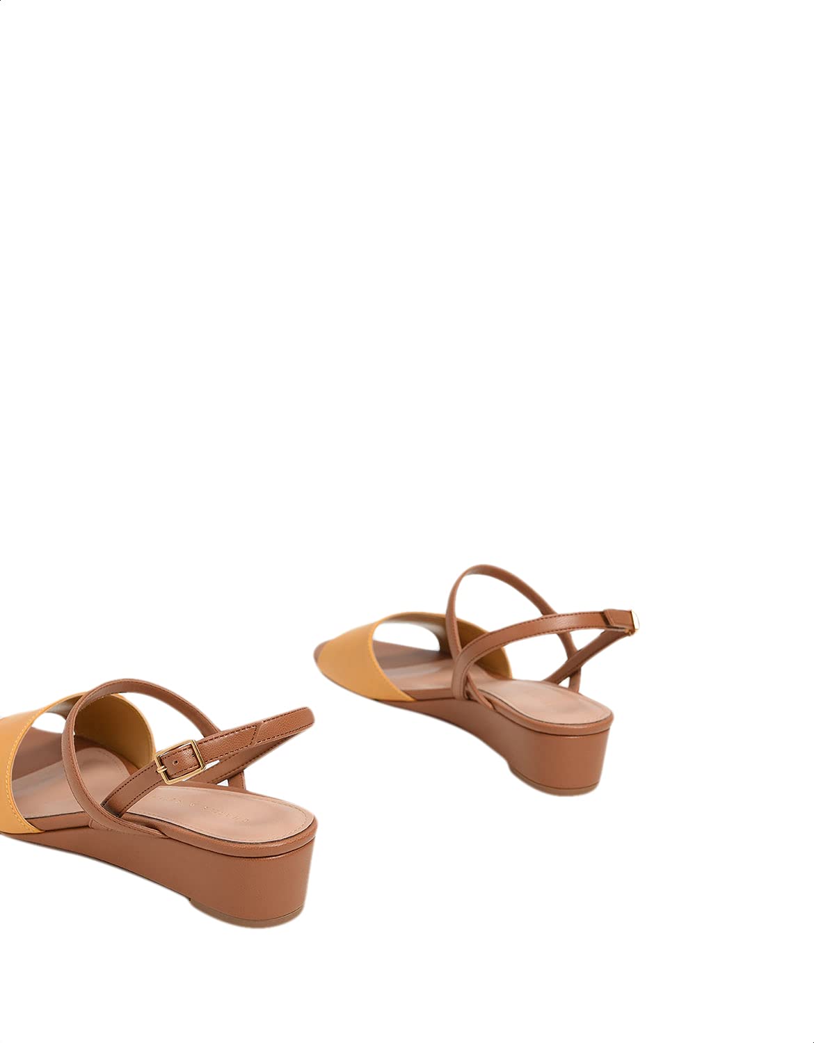 CHARLES & KEITH Faux Leather Slingback Wedge Sandals for Women