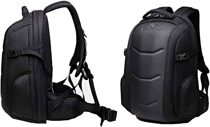 Ozuko 8980 unisex backpack economic design with large capacity and phone pocket - black