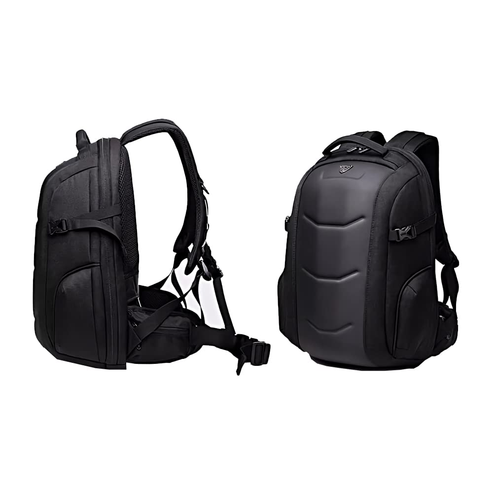 Ozuko 8980 unisex backpack economic design with large capacity and phone pocket - black